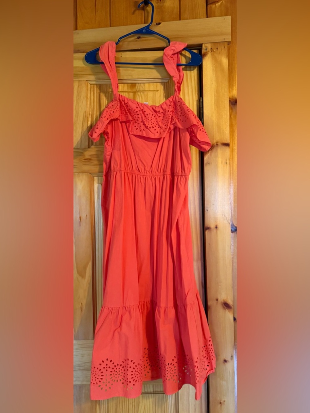 XXL-LC Lauren Conrad Orange/ Pinkish Eyelet Dress